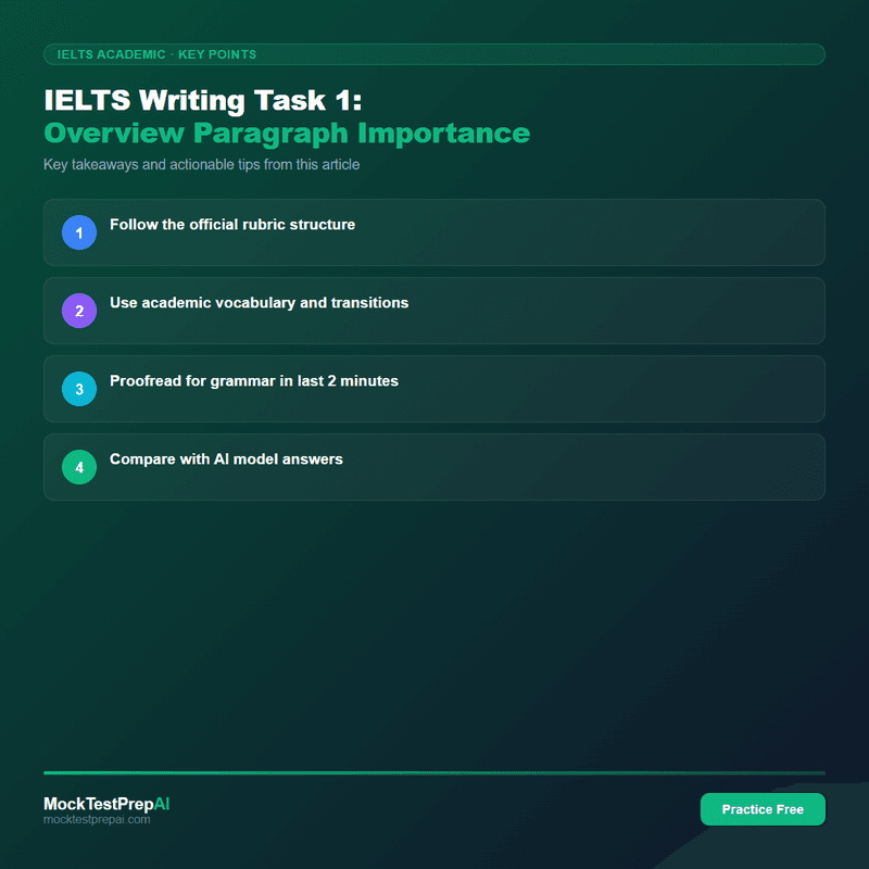 IELTS Writing Task 1: Overview Paragraph Importance infographic