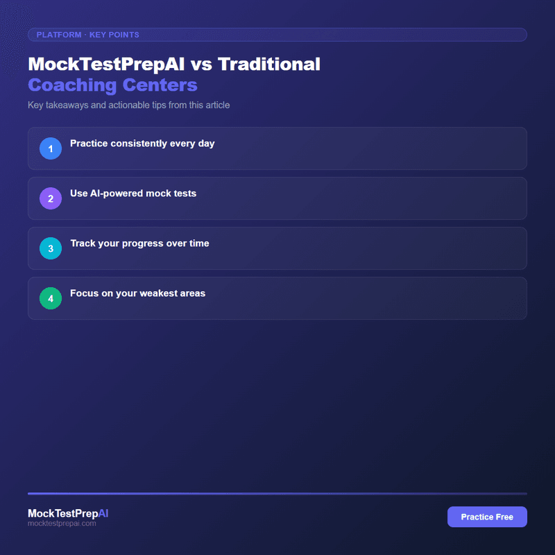 MockTestPrepAI vs Traditional Coaching Centers infographic