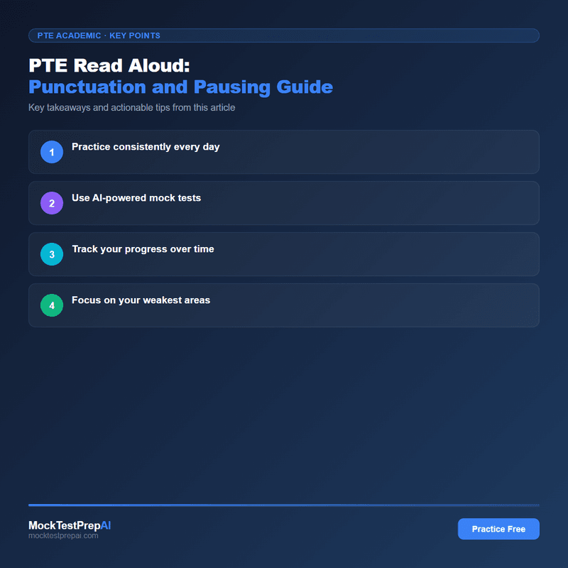 PTE Read Aloud: Punctuation and Pausing Guide infographic