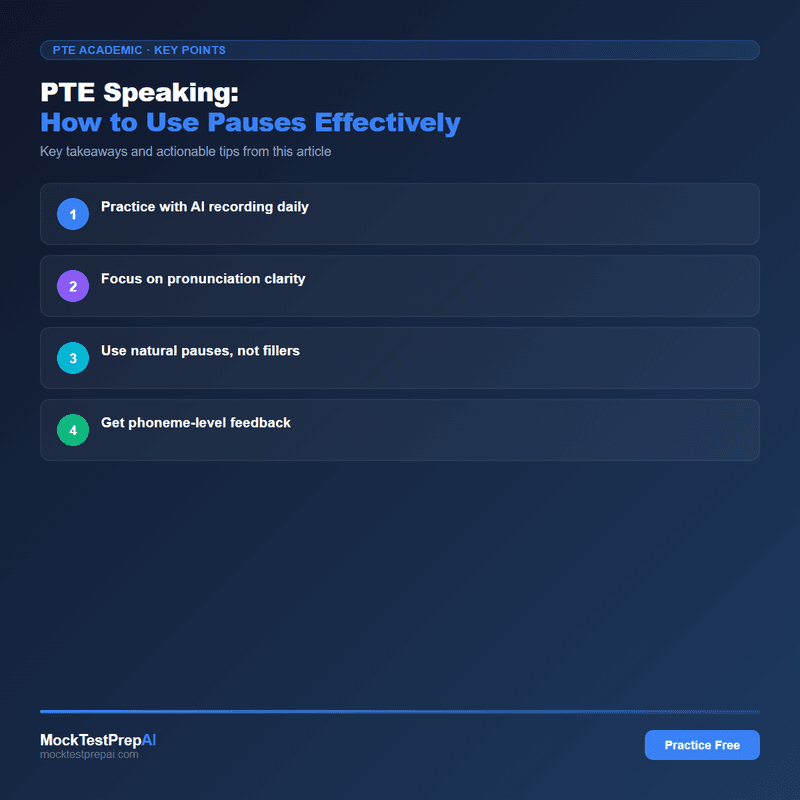 PTE Speaking: How to Use Pauses Effectively infographic