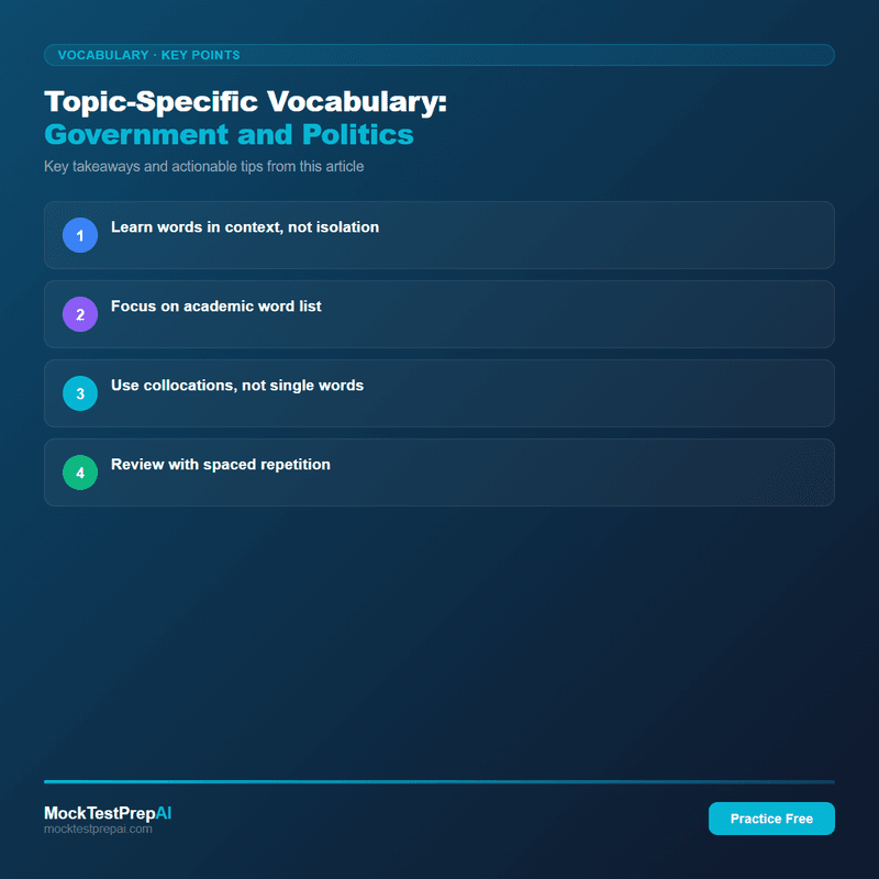 Topic-Specific Vocabulary: Government and Politics infographic